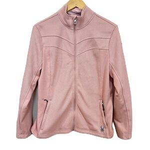 Spyder Speedo Jacket Pink Textured Stretch‎ Knit Full Zip Athletic Women’s Large